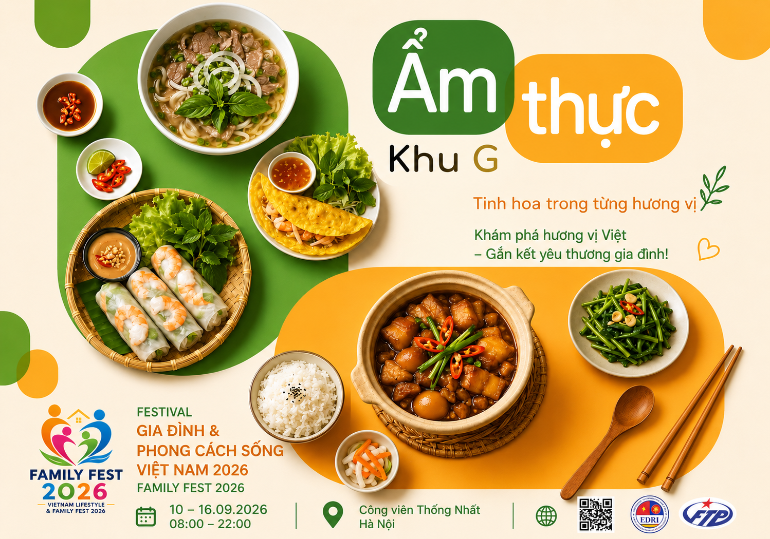 Festival Gia đình 2026 - Phân khu Khu G Ẩm thực tại Công viên Thống Nhất