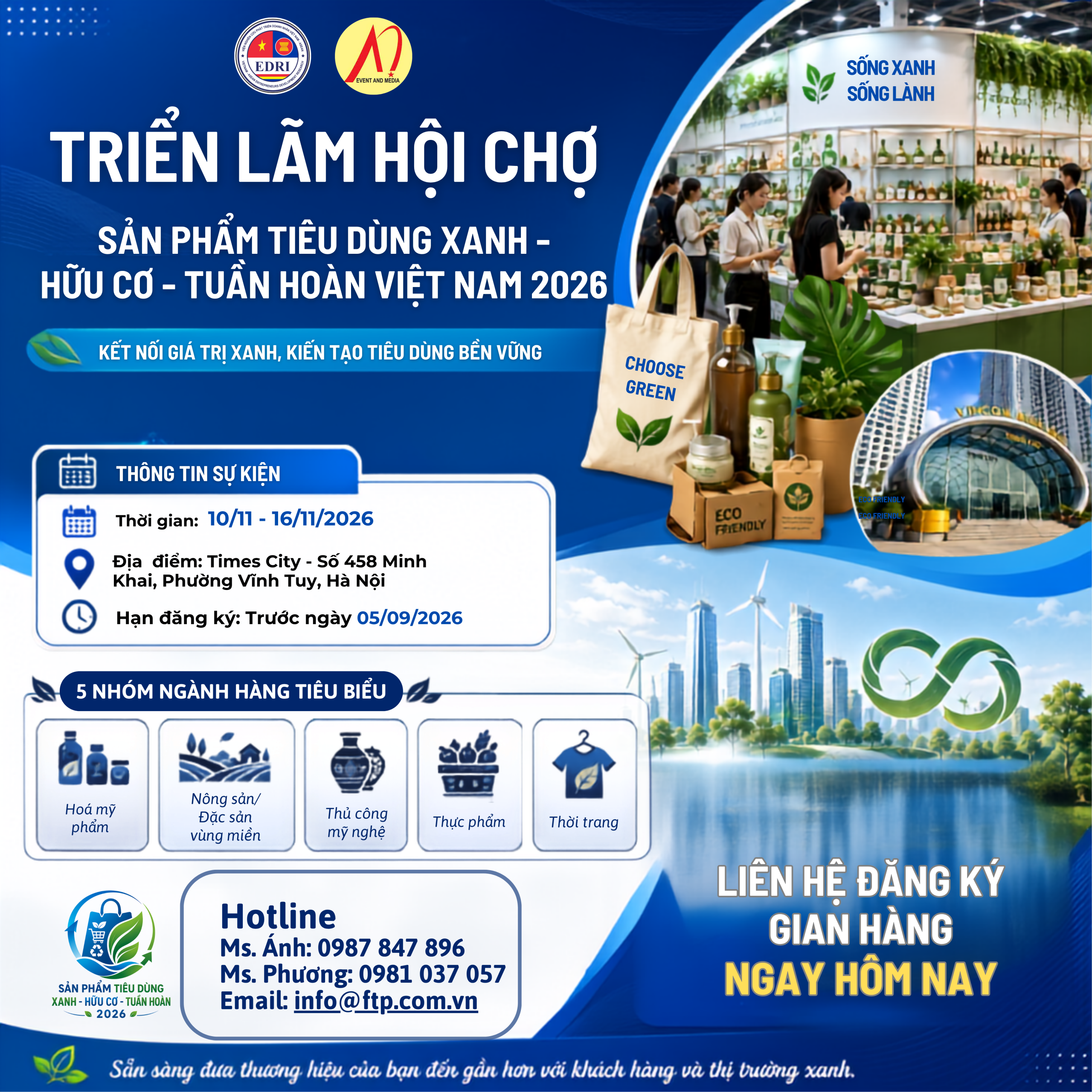 Triển lãm Hội chợ Sản phẩm Tiêu dùng Xanh - Hữu cơ - Tuần hoàn Việt Nam 2026